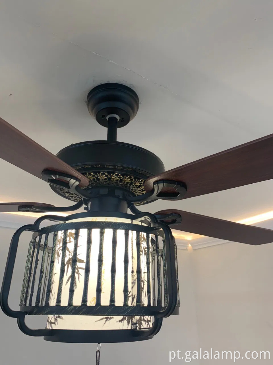 Lâmpada de ventilador de teto chinês vintage para salas de vida e jantar